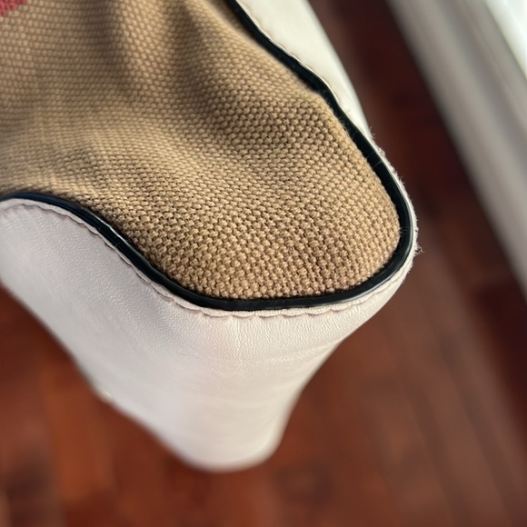 Burberry Canvas House Check Small Henham Crossbody White - Picture 12 of 16